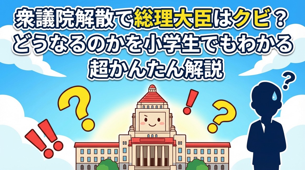 衆議院解散で総理大臣はクビ？どうなるのかを小学生でもわかる超かんたん解説
