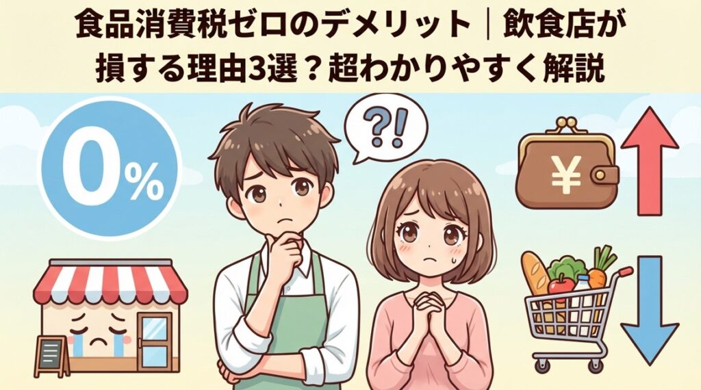 食品消費税ゼロのデメリットで飲食店が損する理由3選?超わかりやすく解説