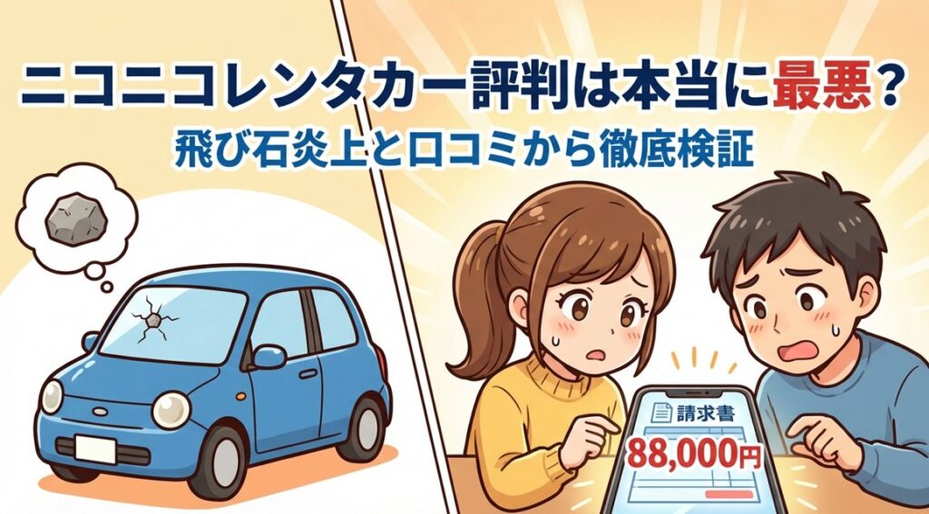 ニコニコレンタカーの評判は本当に最悪?飛び石炎上と口コミから徹底検証