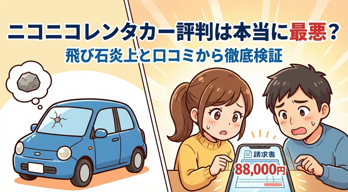 ニコニコレンタカーの評判は本当に最悪?飛び石炎上と口コミから徹底検証