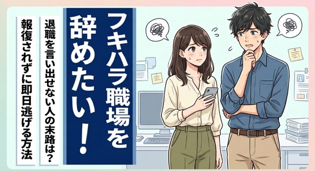 フキハラ職場を辞めたい!退職を言い出せない人の末路は?報復されずに即日逃げる方法