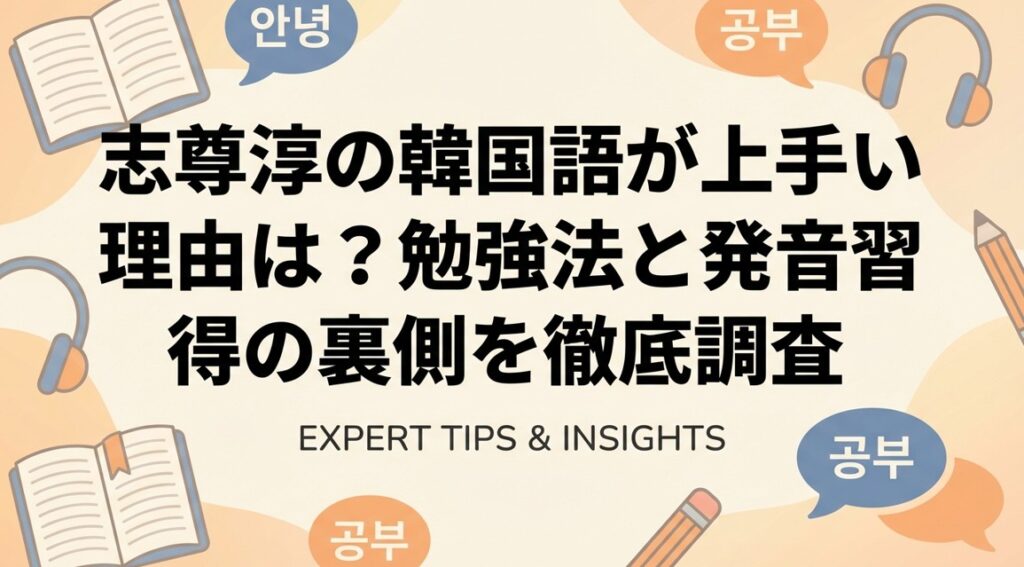志尊淳の韓国語が上手い理由は？勉強法と発音習得の裏側を徹底調査