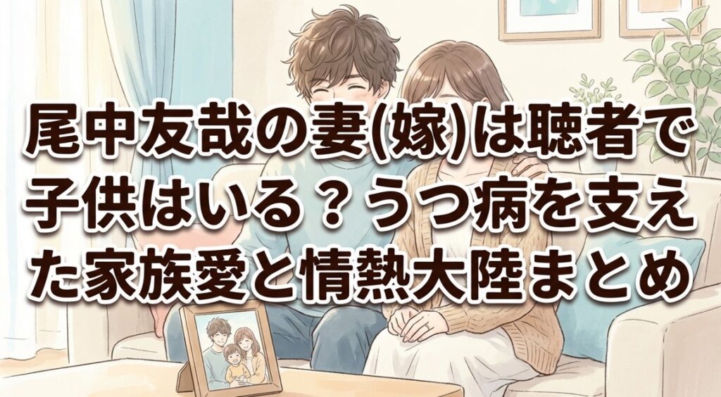 尾中友哉の妻(嫁)は聴者で子供はいる？うつ病を支えた家族愛と情熱大陸まとめ