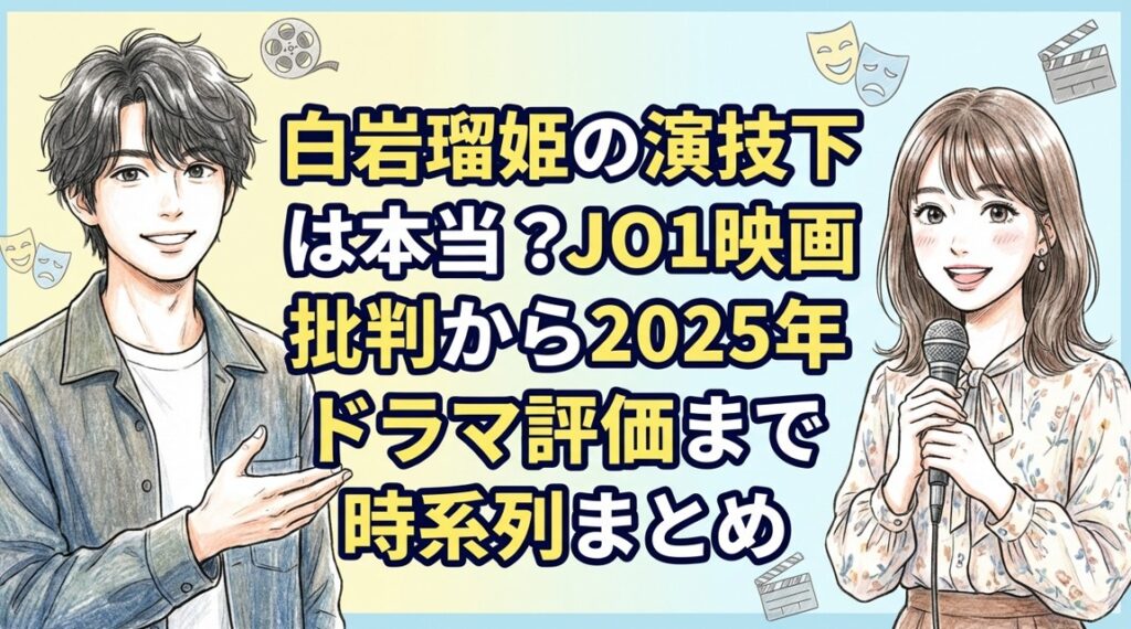 白岩瑠姫の演技下手は本当？JO1映画批判から2025年ドラマ評価まで時系列まとめ